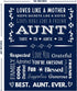 Best Aunt Ever Blanket Gift of Love  Appreciation